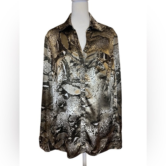 Jones New York Snake Print Blouse 14W Plus - Picture 1 of 10